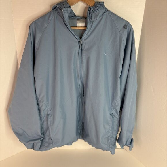 Nike Tops - Vintage Nike Windbreaker Jacket With Hood Womens Large (12-14) Full Zip F1 LNT
